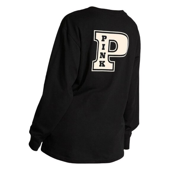 Victoria's Secret Pink XL - Set Black Jogger Sweatpants Campus T-Shirt Top New - Picture 7 of 11